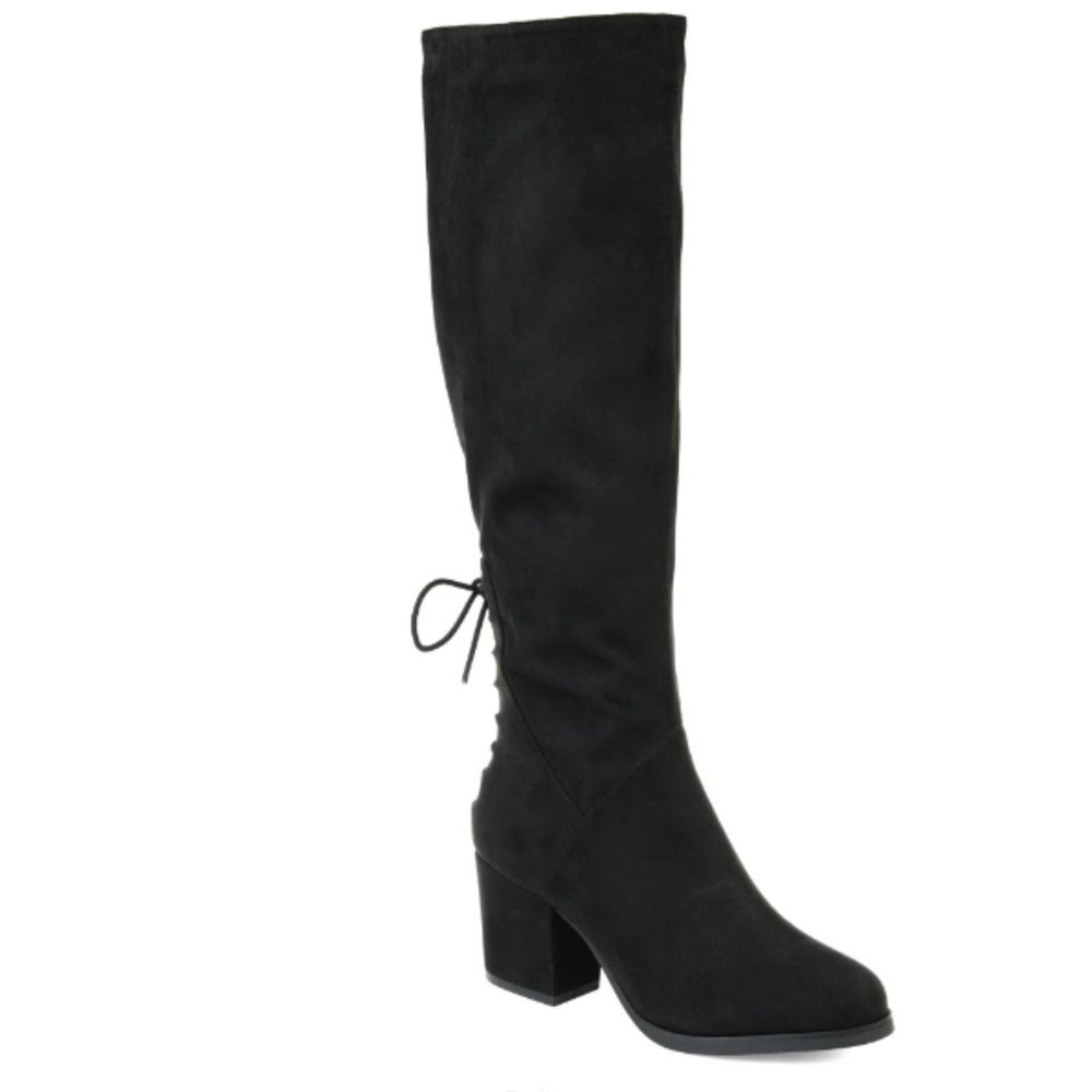 Brinley Co. Womens Extra Wide Calf Knee-high Heeled Boot - Black 9